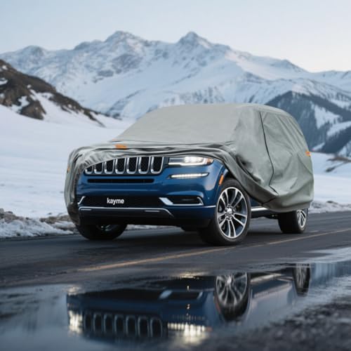 Image of Kayme Heavy Duty SUV Car Cover Custom Fit Jeep Wagoneer L /Grand Wagoneer L LWB Waterproof All Weather for Automobiles, Full Exterior Covers Sun Rain UV Protection.（Deliver About 3-10 Days）