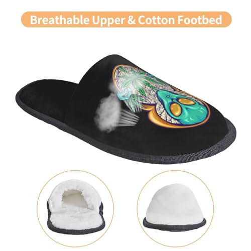 Strange People And Weed Plants Cannabis Slippers For Women Men Cozy Indoor And Outdoor Slip On Slippers Fuzzy House Shoes4
