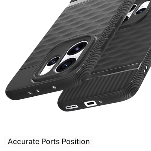 Image of Pikkme Back Cover for Oppo Reno 15 Pro Mini 5G Camera Protection 3D Hexa Cube Design Silicone Protective Bumper Case (Black)