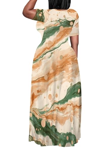 Image of Plus Size Maxi Dresses for Curvy Women T-Shirt Summer Sun Dresses Loose Fit