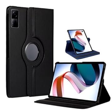Capa Capinha Carteira de Couro Preta Giratória Executiva Compatível Com Redmi Pad SE Tela de 11 Polegadas - (Hard Glass Store)