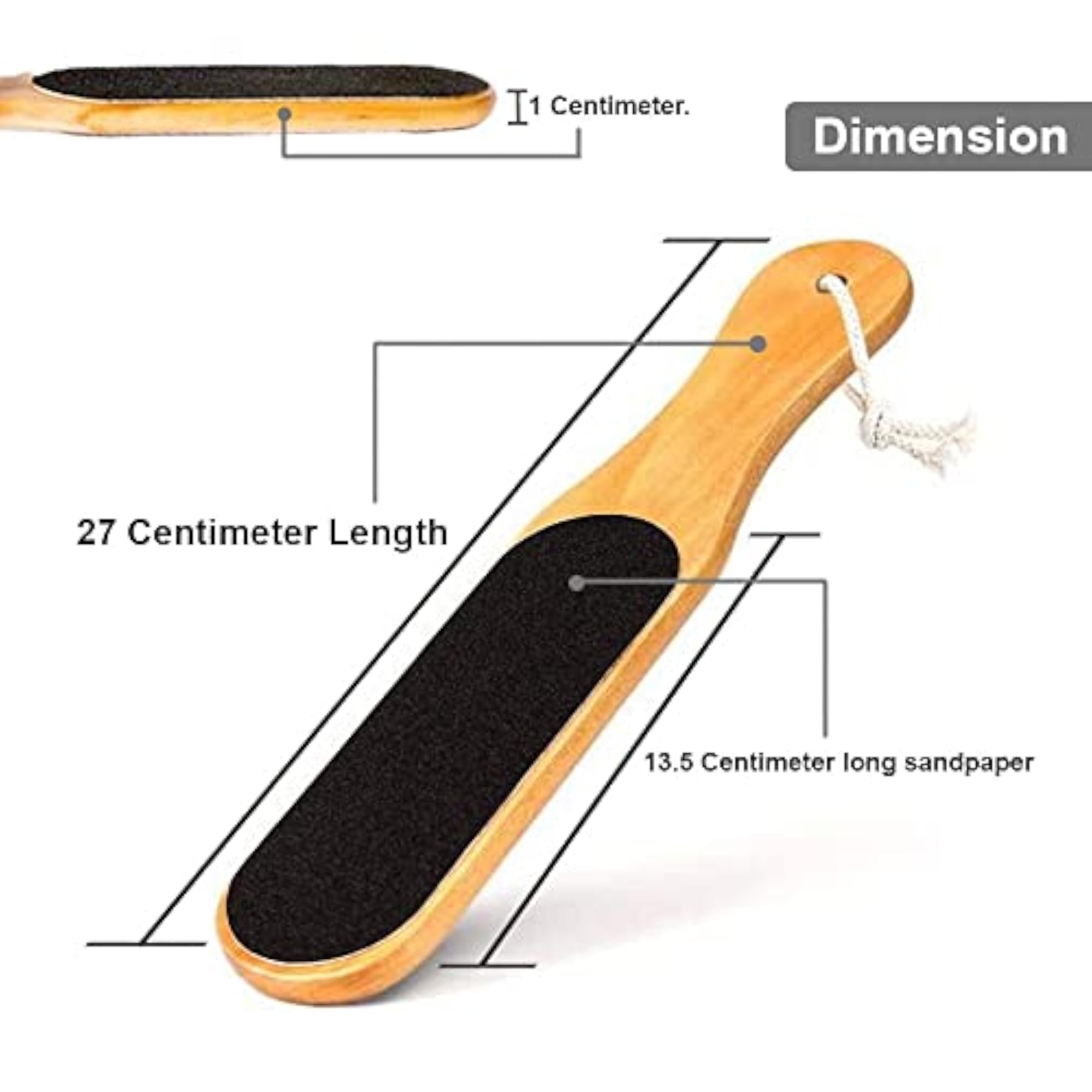 Professional Wooden Pedicure Foot Scrubber for Dead Skin Removal