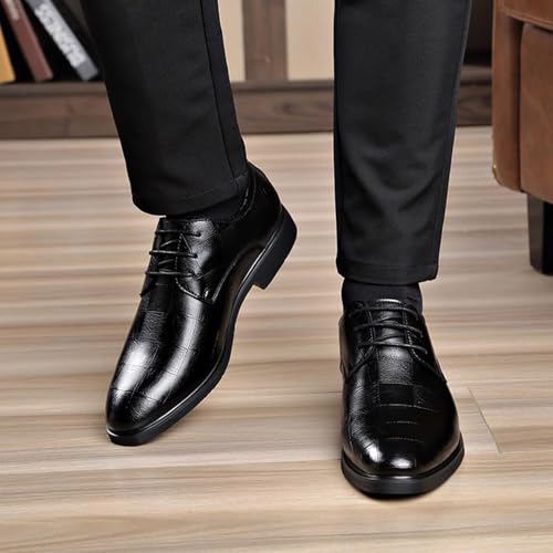 Mens Business Tuxedo Oxfords Dress Shoes, Round Toe Lace-up Business Formal Round Toe Wedding Classic Office Comfortable Oxford2