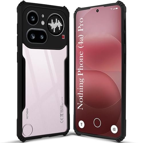 Image of Jkobi Hybrid Back Cover Case for Nothing Phone 4A Pro 5G (Shockproof with Polycarbonate Clear Panel | Professional Black)