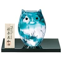 Amazon.co.jp: アデリア(ADERIA) 津軽びいどろ 置き物 親ふくろう 翠