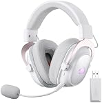 Redragon H510 PRO Zeus-X RGB Casque de jeu sans fil - 7.1 Surround Sound - 53MM Pilotes audio dans les tampons d'oreille en mousse de mémoire - Casque multiplateformes - USB Propulsé pour PC/PS4/NS, blanc