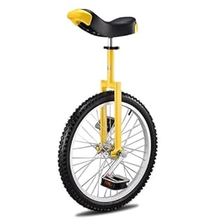 CFDZCP Unicycles for kids adults 16/18/20 Inch Unicycle For Kids Adults, Sing Wheel Bike, Adjustable Seat, 150kg Capacity, For People 145-175cm Tall Cycling Exercises(Yellow,18 inch)