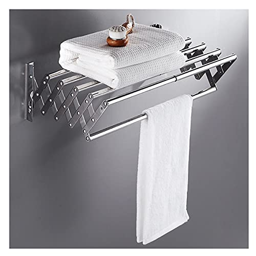 Barre de serviette télescopique à double niveau réglable et pliage push-pull