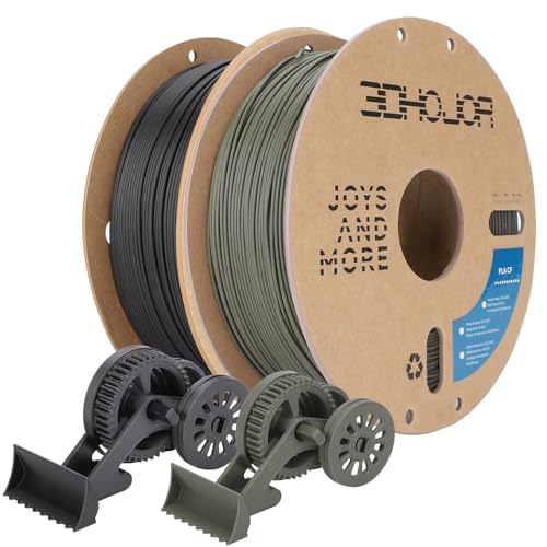Image of 3DHoJor Carbon Fiber PLA Filament 1.75mm 1KG*2 Bundle, PLA-CF Filament 3D Printer Filament Dimensional Accuracy + /- 0.03mm, Fits for Most FDM 3D Printers-Black+Brown