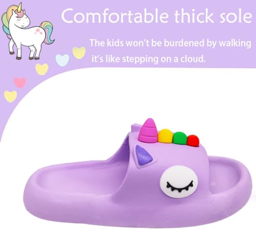 Toddler Little Kids Slides Sandals Unicorn Shark Bunny Beach Pool Shower Slides Anti-Skid Home Bath Slippers Cute Summer Outdoor Shoes for Girls and Boys3