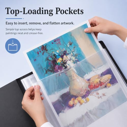 Image of Diamond Art Portfolio Book 22 inchx16 inch (55cmx40cm), 30sleeves, A2, Clear Blue