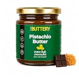 THE BUTTERY Crema de Pistacho Dubai Chocolate Negro 220g – Pistachio Butter con Kadayif | Manteca de Pistacho Estilo Dubai | Sabor Gourmet con Chocolate Negro | Sin Aceite de Palma