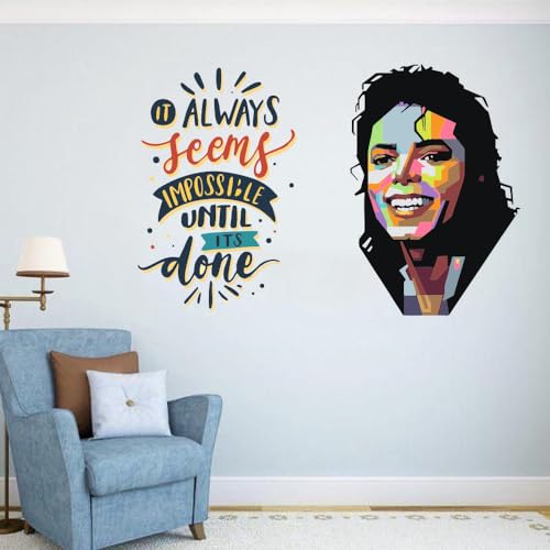 Image of Michael Jackson Always Seems Quotes Office - Inspirational - Motivational - Quotes - Wall Sticker for Kids Room, Living Room, School, Library (Size - 60CM X 92CM)
