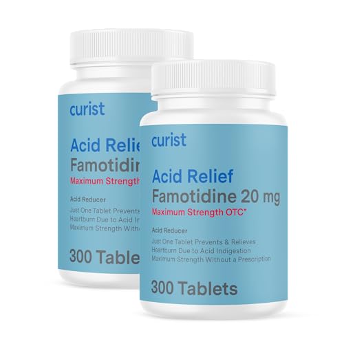Image of Curist Famotidine 20mg Bulk 2 Pack (600 Count Tablets) Acid Reflux Medicine for Heartburn Relief - OTC Maximum Strength Stomach Acid Reducer - Acid Relief Tablets for Indigestion Heartburn Relief
