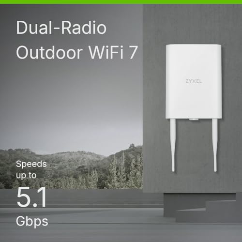 Image of Zyxel WiFi 7 Wireless Access Point | BE5100 | Outdoor IP55 Protection | 2.5Gb 4-Stream Dual-Radio | Smart Mesh MLO | PoE Injector Included | Nebula App /Cloud or Standalone | TAA Compliant | NWA55BE