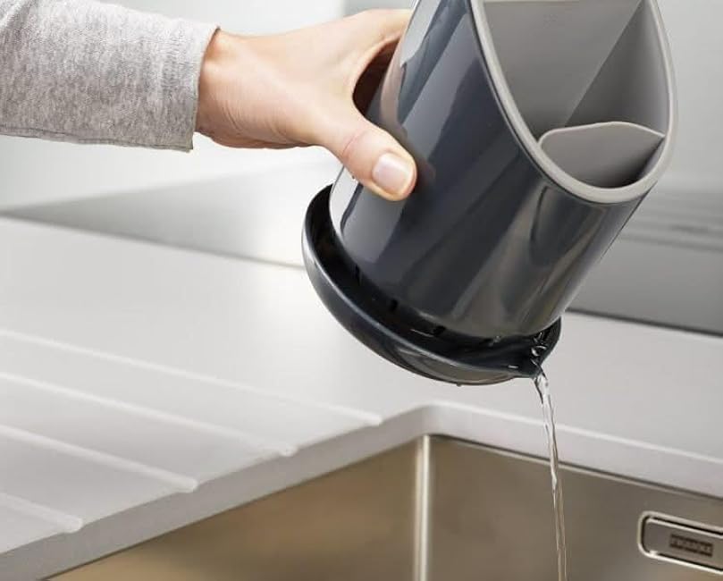 Joseph Joseph Dock Cutlery Drainer and Organizer, Dark Grey/Grey