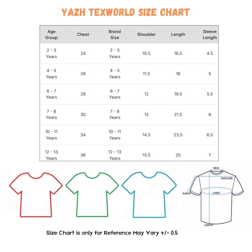 Image of Yazh Texworld Boys Round Neck Blended Cotton T-Shirts | Regular Fit | Half Sleeve | Casual Wear | Trendy | Combo Pack of 5 | Multicolor | Soft, Durable, and Stylish for Everyday use