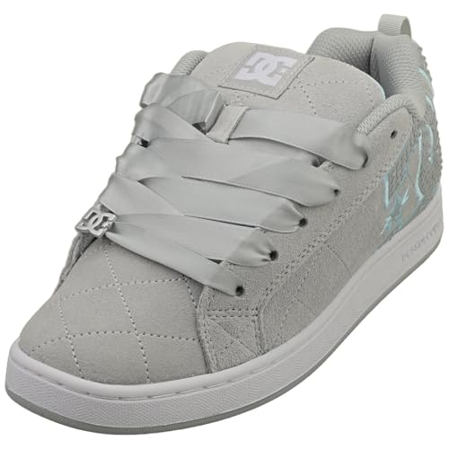 DC Shoes Court Graffik Se   Zapatillas de skate para mujer, color gris y blanco, gris y blanco, 4 UK