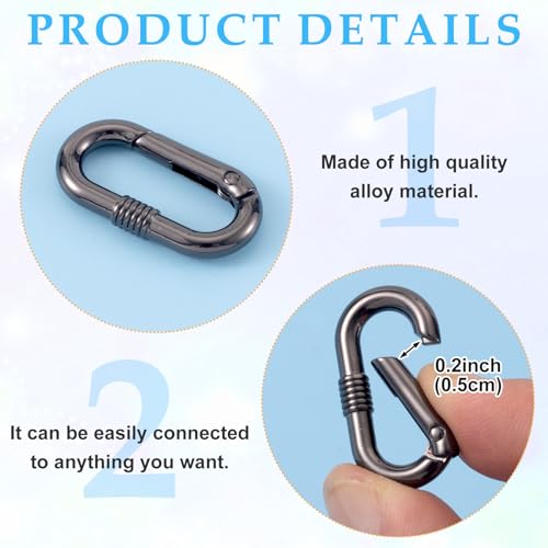 Image of Oval Spring Ring Clips, Metal Keyring Purse Clip