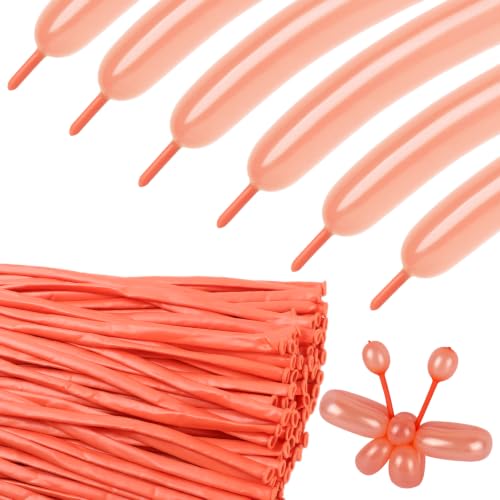 Image of 260 Balloons - Pearl Rose Gold Long Balloons for Balloon Arch & Party Deco | Pearl Rose Gold long balloons for balloon arch & wedding party decorations, thick latex & easy to inflate, great for birthday