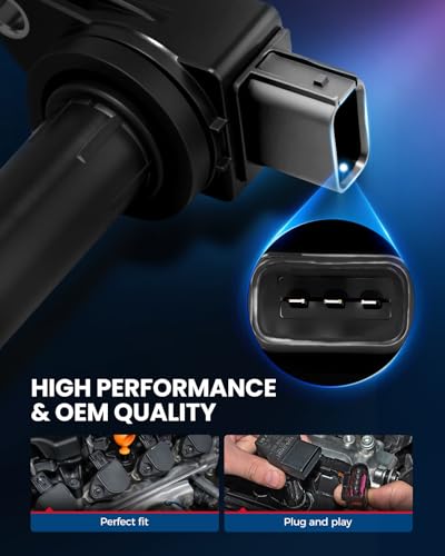 KAX Set of 4 Ignition Coil Pack & Iridium Spark Plugs w/Magnetic Socket for Honda CR-V 2002-2009, Accord 2003-2007 2.4L, Element 2003-2011, Civic 2002-2011 2.0L, Acura RSX 2002-2006 UF311 - Image 3