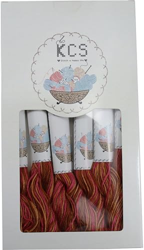 Image of KCS Big skeins of 25 Meters Size 25 Color Variegated Cross Stitch Stranded Threads,6 skeins,4130