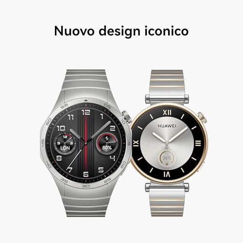 HUAWEI WATCH GT 4 41mm Smartwatch, Batteria fino a 7 giorni, Android e iOS, Analisi calorie, Monitoraggio avanzato della salute 24h, SpO2, GPS, 100+ sport,Versione italiana,Silver+Freebuds SE 2