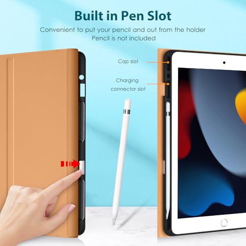 Image of DTTO for iPad 9th /8th /7th Generation 10.2 inch Case 2021 /2020 /2019 with Keyboard, 7 Colors Backlit Wireless Detachable Keyboard Premium Leather Folio Cover with Pencil Holder & Pocket, Sandy Wave