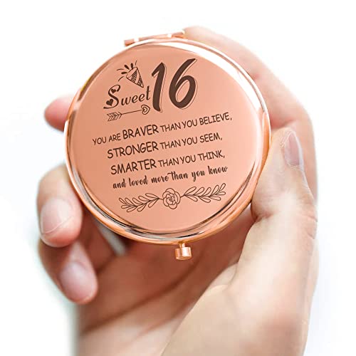 Logmor Sweet 16 Gifts For Girls, Travel Compact Mirror Fun Gifts For Girls Daughter Best Friend Sister Birthday Gifts Idea For Her #TOP3