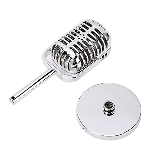 Vintage Retro Microphone Accessories, Simulation Classic Bar Decoration Model, Exquisite and Beautiful, Galvanized Silver