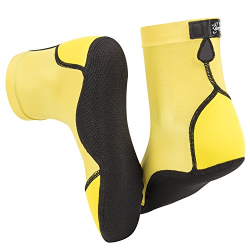 Seavenger High Cut Beach Socks with Grip Sole for Sand, Volleyball, Snorkeling, Diving, Wading (Yellow, X-Large)
