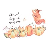 LEDMOMO 感謝祭 リス カボチャ 秋の装飾 ウォールステッカー 漫画風 壁や窓に貼れる リムーバブル 裏面接着 デコレーション 子供部屋 寝室