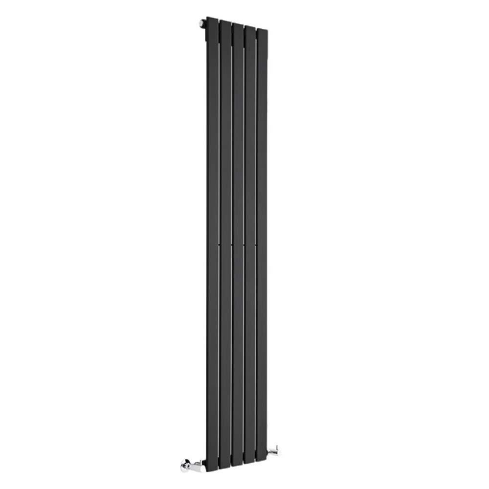 Milano Alpha Black Vertical Single Flat Panel Radiator - 1780mm x 350mm