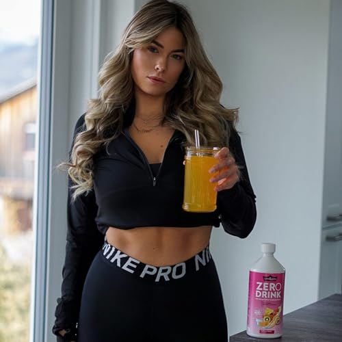 GymQueen Zero Drink Eistee-Pfirsich 1000ml, kalorienarmes und zuckerfreies Getränkekonzentrat 1:80, angereichert mit B-Vitaminen für deinen Stoffwechsel und L-Carnitin, Getränke-Sirup