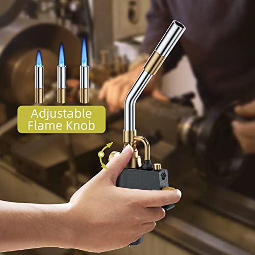 High-Intensity-Propane-Torch-Head-Adjustable-Flame-Welding-Torch-with-Self-Ignition-Compatible-with-MAPPMAP-ProPropane-gas-Portable-Hand-Trigger-Start-Torch-for-Gas-WeldingSearing-Steak