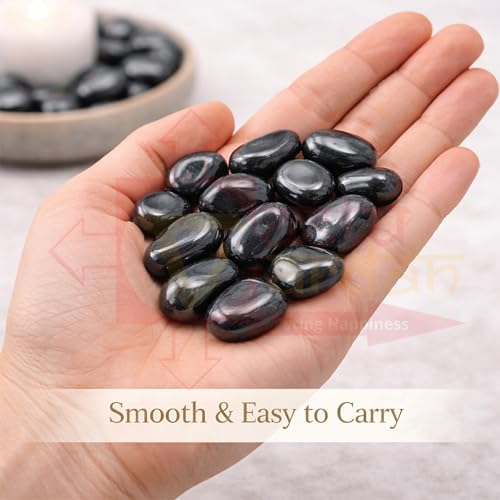 Image of Crystal Hematite Tumble Stone | 50 gm Tumbled Gemstones | Reiki Healing Stones | Home Decor Pebbles | Aquarium Gravel | Garden & Table Decor