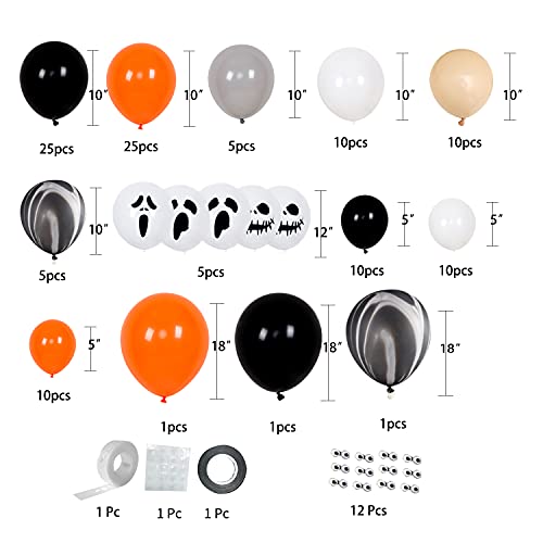 Decoración de globos de Halloween, kit de arco de globos de Halloween, kit de guirnalda de globos de color naranja negro… - Imagen 3
