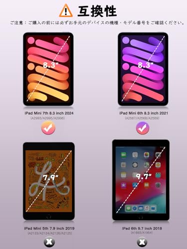 iPad Mini A17 Pro ケース iPad mini7 ケース iPad mini6 ケース ペンシル収納 TiMOVO iPad mini 第7/6世代 カバー 8.3インチ 2024/2021 PencilPro/第2世代ワイヤレス充電に対応 透明バック PUレザー 三つ折り TPU スタンド 衝撃吸収 オートスリープ機能付き 軽量 耐久 スマートカバー Taro Purple