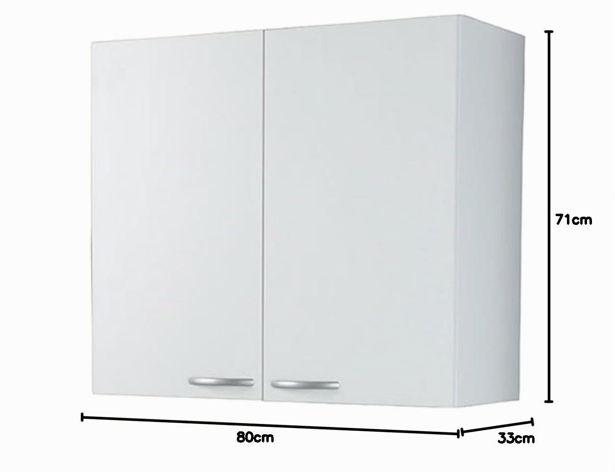 Trentiner Pensile Scolapiatti 80 cm Bianco con 2 Ante e 2 Ripiani - Stile Moderno e Salvaspazio