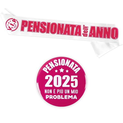 Fascia E Spilla Pensionato Uomo - Regalo Festa Pensione 2024, Decorazione Blu Con Scritta VIP - Foto 5