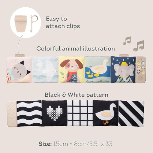 Taf Toys Newborn Soothing Book Baby Sound Books with Animal & Nature Sounds - Musical Toys for Toddlers 1-3 - Sensory & Calming for Tummy Time, pram, Stroller Ideal Gifts for 0-1 Year Old Boys Girls - Image 5
