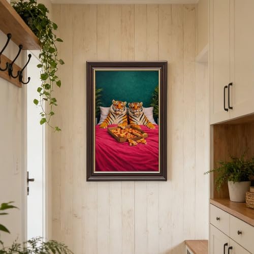 Poster tigre pizza résout mur vide déco chambre et bureau
