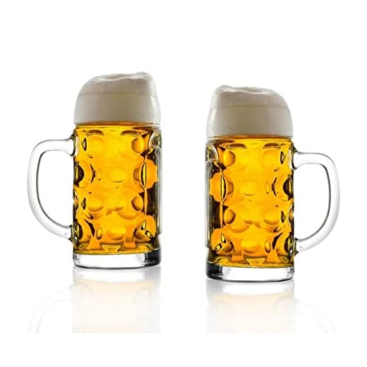 Stölzle Lausitz Oberglas ISAR Chope de 1,0 L I chope à bière originale Oktoberfest I Lot de 2 I verre traditionnel 2 pièces I lavable au lave-vaisselle I haute qualité