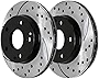 AutoShack PR44103LR Front Drilled Slotted Brake Rotors Black Pair of 2 Driver and Passenger Side Replacement for Mercedes CLK350 C280 SLK280 SLK300 C350 CLK320 E320 C320 CLK430 E430 Chrysler Crossfire