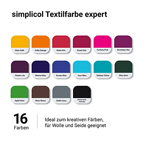 simplicol Textilfarbe expert Brombeer-Rot 1706, 2er Pack: Farbe für kreatives, einfaches Färben in der Waschmaschine oder manuell, 150 g (2er Pack)