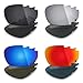 MRY 4 pares polarizadas lentes de repuesto para Oakley Jawbone Ventilada sunglasses-stealth negro/fuego rojo/hielo azul/plata titanio