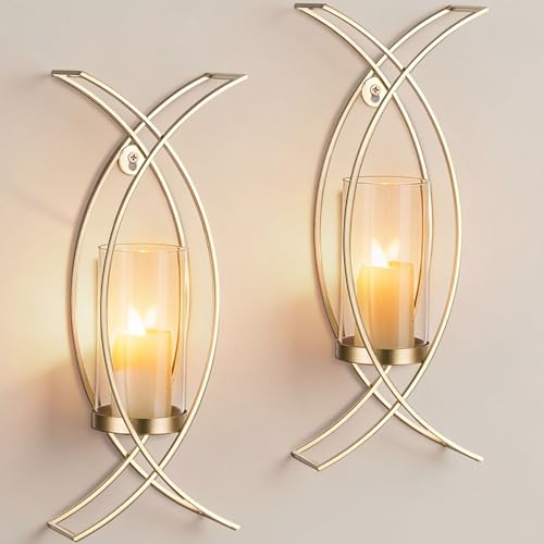 Walasis Candle Sconces Wall Decor Set of 2: Wall Hurricane