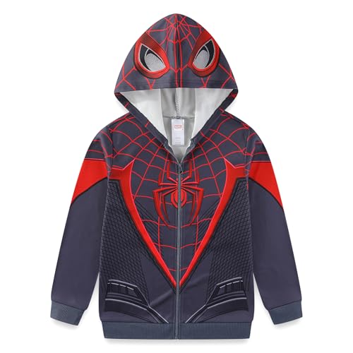 Marvel Spider-Man 2 Miles Morales Venom Boys Full Zip Up Hoodie for Big Kids (Size: 8-20)