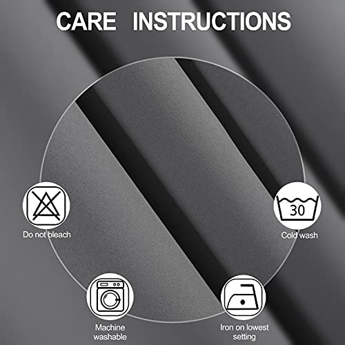 Image of LEMOMO Grey Blackout Curtains /52 x 95 Inch /Set of 2 Panels Thermal Insulated Room Darkening Curtains for Bedroom