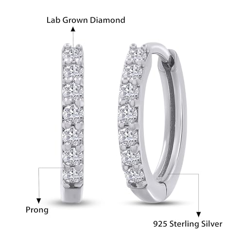 1/4 Carat (ctw) Round Cut Lab Grown Diamond Hoop Earrings For Women In 14k Gold Over 925 Sterling Silver Jewelry Gifts For Her (0.25 Cttw)2